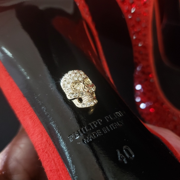 π₯HPπ₯Philipp Plein Red Jeweled Stiletto - Picture 7 of 15